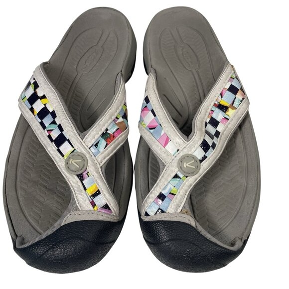 Keen Waimea H2 Sandals Womens 6.5 Gray Blue Slip On Closed Toe Thong Flip Flop - Picture 2 of 9